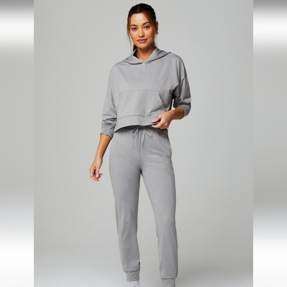 Fabletics Cloud Jersey Cropped Hoodie - Picture 3 of 9
